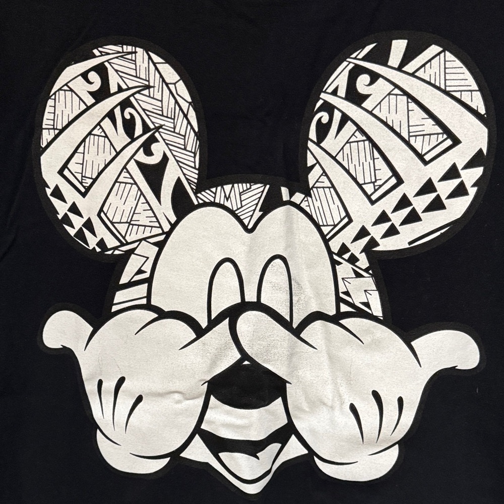 Polynesian tribal print Mickey Mouse tshirt - Picture 2 of 4